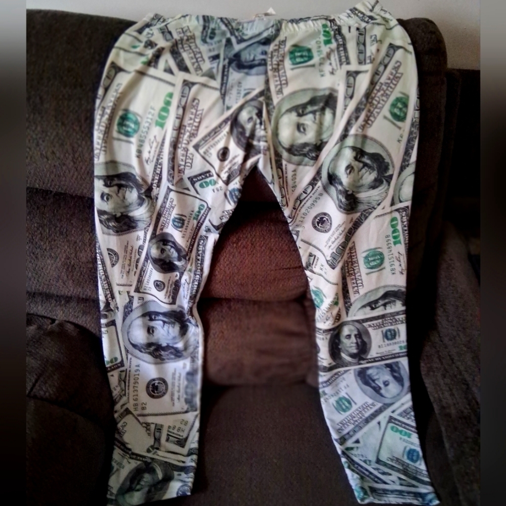 Plus Size Money Print Pants
